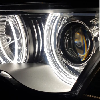 1 set White Crystal DTM Stiliaus LED Angel Eyes komplektai Halo Šviesos Žiedai BMW E36 E38 E39 E46 M3 E90 E91 Xenon Halogeninės Objektyvas