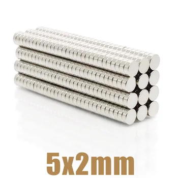 10-5000Pcs 5x2 Neodimio Magnetas 5mm x 2mm N35 NdFeB Turas Super Galinga, Stipri, Nuolatinio Magnetinio imanes Diskas 5*2