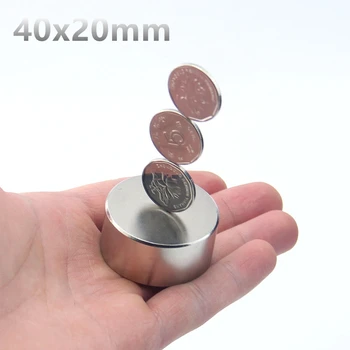 1pcs Neodimio N52 Dia 40x20mm Stiprūs Magnetai Maža Disko NdFeB Retųjų Žemių Amatų Modeliai Šaldytuvas Klijuoti magnetas 40x20mm