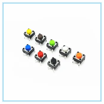 20PCS 6*6*5mm 4PIN Septynių spalvų Smart Elektronika Lytėjimo Jungikliai Mygtukas SMD Tact Switch Jungiklis