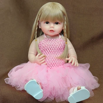 22 Colių Bebe Lėlės Reborn Bamblys Mergina Rožinė Princesė Viso Kūno Silikono Gražus Lėlės Nekilnojamojo Touch Žaislas Dovanos Vaikams