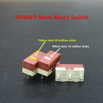 2vnt Naujas produktas HUANO Silent Mikro Jungiklis 10M 20 Milijonų Spustelėkite Gyvenimą Kompiuterio Pelės Mygtuko Nutildyti Suderinama 3Pin mikrojungiklis