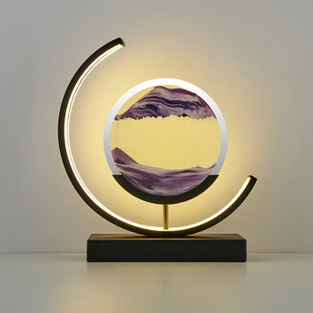 3D smėlio laikrodis staliukas Lempos Smėlis Juda Led Nakties Šviesos Dreni Stalas Žibintai