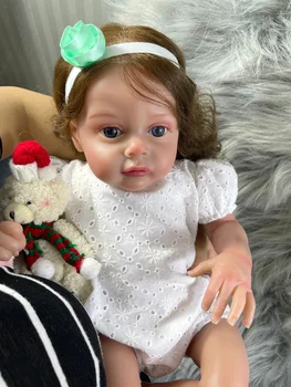 48CM Jau Baigtas Reborn Baby Doll Chloe Princesė Rankų darbo Įsišaknijusi Plaukų Žaislas Paveikslas Geriausia Dovana Mergaitėms
