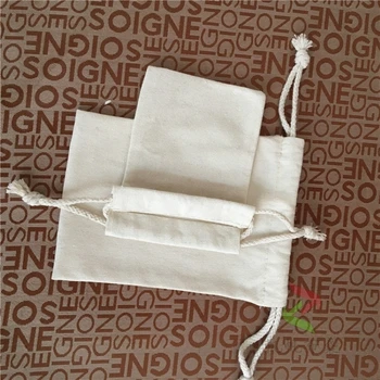 Aukštos kokybės medvilnės drobės mažas raišteliu maišelį drobės audinys papuošalams, maišelis didmeninė užsakymą dovanų maišelis papuošalai dovana ryžių