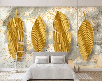 beibehang Pasirinktinis dydis sienos dokumentų namų dekoro Modernus minimalistinio 3D trimatis aukso lapai Šiaurės TV foną
