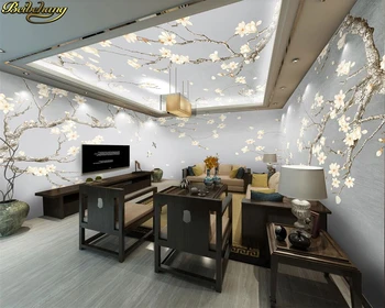 beibehang Užsakymą didelės freskos tapetai, 3D ranka-dažytos magnolija pen gėlių, paukščių tema kosmoso full house sienos dokumentų namų dekoro
