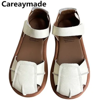 Careaymade-natūralios odos minkštas padais vasaros išskaptuotas sandalai,rankų darbo, originalus karvės odos kvėpuojantis Patogūs moteriški bateliai