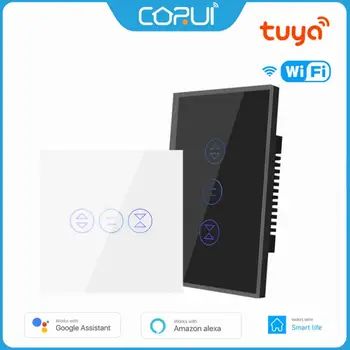 CORUI Tuya WiFi Smart Užuolaidų Jungiklis ES/JAV Touch Langą Roller Užrakto Jungiklis Žaliuzės Dirbti Su Smart Gyvenimo Alexa 