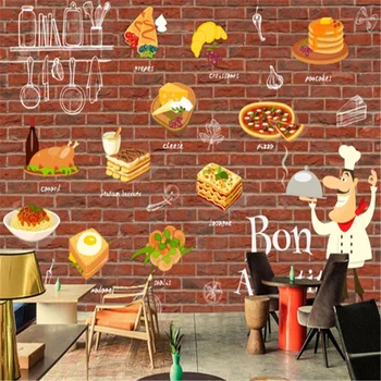 Custom Mėsainiai, pica, Restoranas Fone Hamburger Sienos Freskos Tapetai, 3D Užkandžių Baras Vakarų Greito Maisto Hot Dog Sienos Popieriaus 3D