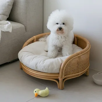 Dreamhause Korėjos Gamtos Rotango Šuo Pet House Bed Medžio Masyvo Šuo Namas Rotango Katė Lova Kačiukas