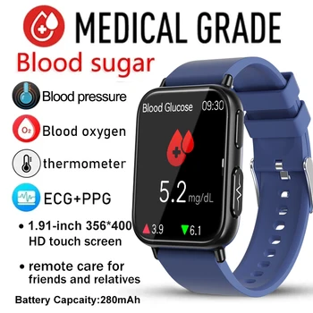 EKG+PPG Kraujo Gliukozės Smart Watch Vyrų Kraujo Spaudimas AI Medicininės Diagnostikos HealthWatch IP68 Vandeniui 1.91 Colių Smartwatch Moterims