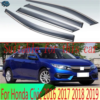 Honda Civic. 2016 M. 2017 m. 2018 m. 2019 M. Plastikiniai Šildomi Skydelis Ventiliacijos Langą Atspalvių Saulės, Lietaus Apsaugas, Reflektoriai 4pcs