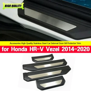 Honda HRV HR-V Vezel 2014-2020 M. Automobilių Stilius Nusitrinti Plokštė Durų Slenksčio Guard Slenksčiai Padengti Apdailos Raštas Priedai