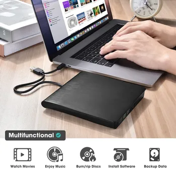 Išorinis DVD USB 3.0 Portable Optinių Diskų įrašymo įrenginį Reader Žaidėjas Lovelio Tipo Huawei Matebook 13S 14 SEK D14 D15 MacBook Air M2