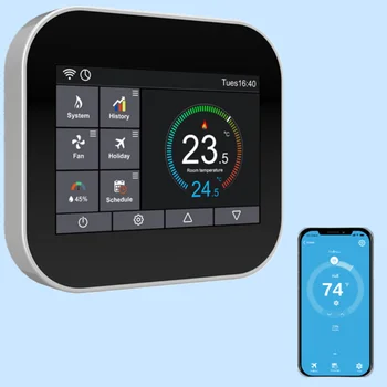 jutiklinis ekranas temperatūros reguliatorius FCU termostatas fanų ritė/oro kondicionierius