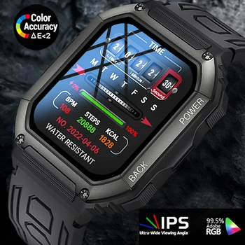 Karinės Smart Watch Vyrų 1.8 Colio HD Ekranas, Kūno Temperatūra, Širdies ritmas, Kraujo Deguonies Slėgio Stebėjimo smartwatch Vyrai