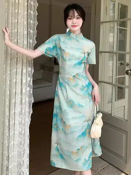 Kinijos Retro Stiliaus Qipao Pagerėjo Cheongsam Suknelė 