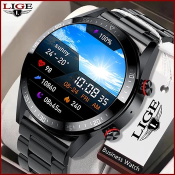 LIGE Naujas 454*454 Ekranas, Smart Watch Vyrai Visada Rodomas Laikas 