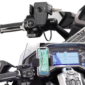 Motociklo Belaidžio Įkrovimo GPS Telefono Laikiklis, Navigacija, Laikiklis, Honda Goldwing GL1800 F6B GL1800 GKT 2018-2021