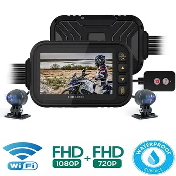Motociklo Kamera, DVR Motorinių Brūkšnys Cam 1080P FHD Specialios Dvejopą Priekiniai Galiniai Diktofonas naktinio matymo G-sensorius Motociklo black box
