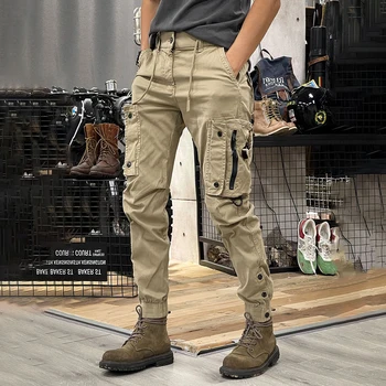 Naujas Amerikietiško Stiliaus Funkcinis darbo drabužiai, vyriški Madingo Prekės ženklo Nišą Punk Rock Pieštuku Kelnes Žmogus High Street Sporto Atsitiktinis Kelnės
