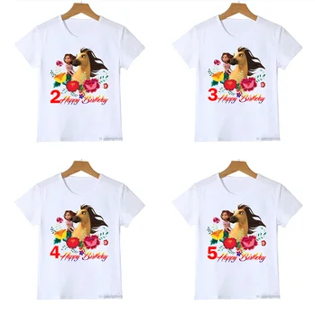 Naujas Mielas 2-10 Metų Laimingas Brithday Marškinėliai Arklio Dvasia Mustang T-Shirt Anime Drabužius, Kūdikių Berniukų, Mergaitės, T-Marškinėliai Tees Viršų