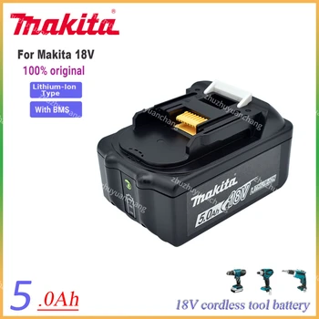 Originalus Makita 18V 4.0 Ah 5.0 Ah 6.0 Ah Įkraunamas Elektros Įrankiais, Baterija su LED Li-ion Pakeitimo LXT BL1860B BL1860 BL1850