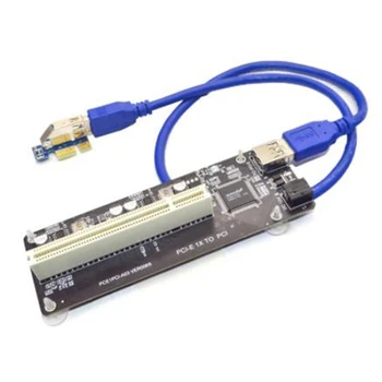 PCIE PCI-E X1 PCI iki PCI Riser Card Autobusų Kortelės Aukšto Efektyvumo Adapteris Keitiklis USB 3.0 Kabelį, skirtą Stalinį KOMPIUTERĮ