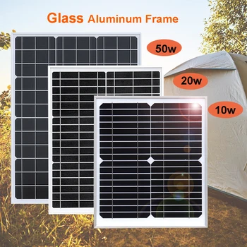 standus saulės skydelis 12v baterijos įkroviklio komplektas stiklas, aliuminio rėmas, 50w 20w 12v 10A valdiklio atsparus vandeniui automobilių, namų lauko šviesos