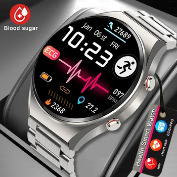 Tiksliai Matuoti Kraujo Gliukozę Smart Watch Vyrų EKG+PPG Širdies ritmas, Kraujo Spaudimas Sveikatos Laikrodžiai IP68 Vandeniui SmartWatch