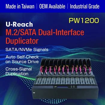 U-Pasiekti PW1200 1 iki 11 NVMe SSD popierinės kopijavimo aparatų matricos SATA M. 2 Dual-Sąsaja, PCIe HDD Cloner