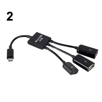 USB 2.0 3in1 Micro USB HUB OTG Vyrų ir Moterų Dual Adapterio Kabeliu, skirta 