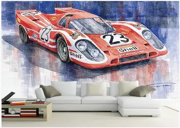 WDBH 3d tapetai Pasirinktinius nuotraukų Rankomis dažyti raudona 23 automobilių fone kambarį namų dekoro 3d sienos freskos tapetai, sienų ir 3 d