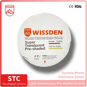 Wissden iš Anksto tamsesniame Cirkonis Blokai Dantų Lab Medžiagų STC 95,25 mm CAD/CAM